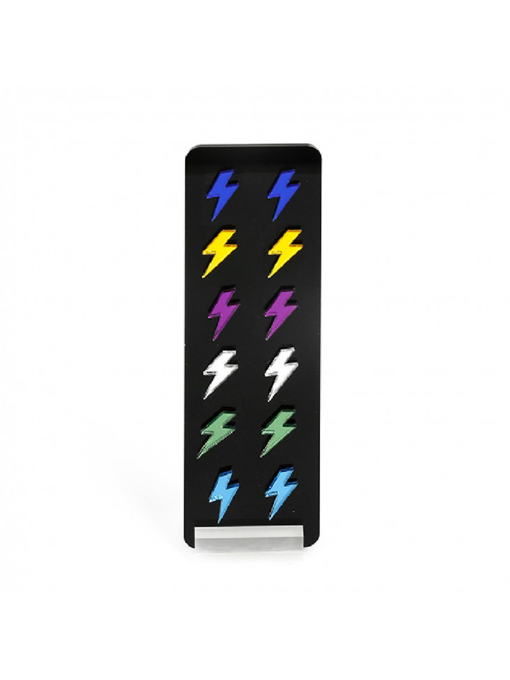 Plexiglass Lightning Earrings-Mirror Plexiglass Lightning Earrings-Mirror