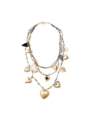 Women's Necklace - Charm Hearts