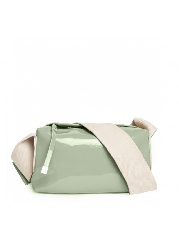 Patent crossbody leather-like bag