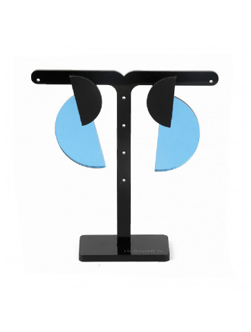 Plexiglass Women's earring - Semicircular-Mirror-Black