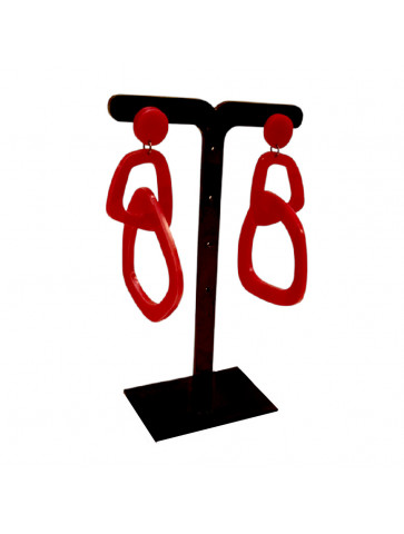 Earrings - plexiglass - two irregular circles