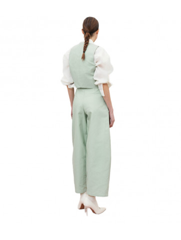 Women's High Waist Baggy Pants - Cotton