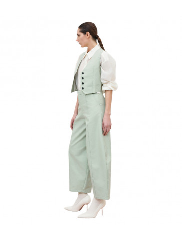 Women's High Waist Baggy Pants - Cotton