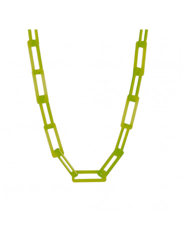 Plexiglass necklace - RECTANGULAR CHAIN -Green Sanblast