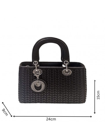 Women's leather-like bag - knitted design