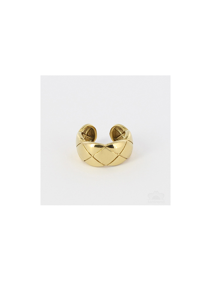 Adjustable ring -stainless steel - 14K gold-plated cover