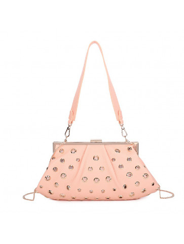Women's purse bag - leather like - gold studs