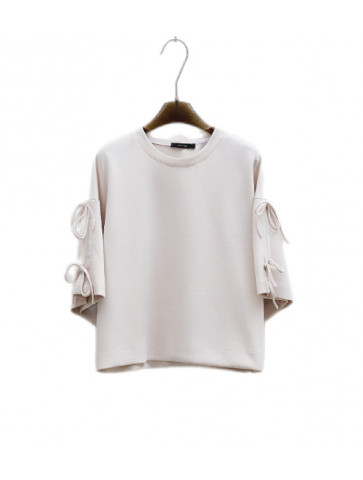 3/4 sleeve women's viscose t-shirt with laces