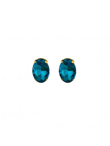 Women's stud earrings - blue stone