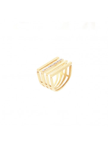 Ring with rhinestones - Stainless steel