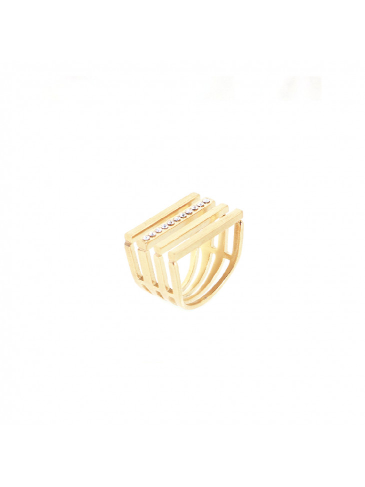 Ring with rhinestones - Stainless steel Ring with rhinestones - Stainless steel