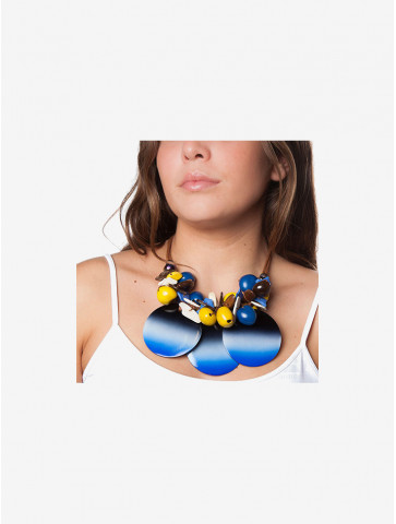 Short necklace - yellow/blue