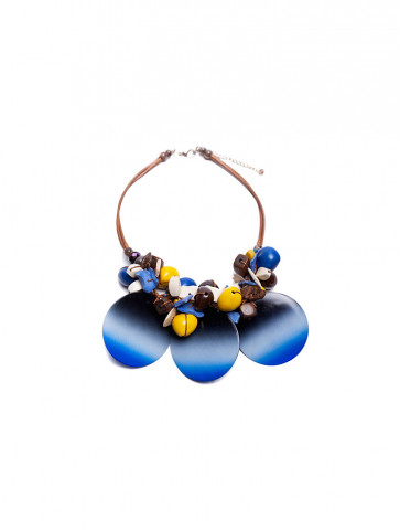 Short necklace - yellow/blue