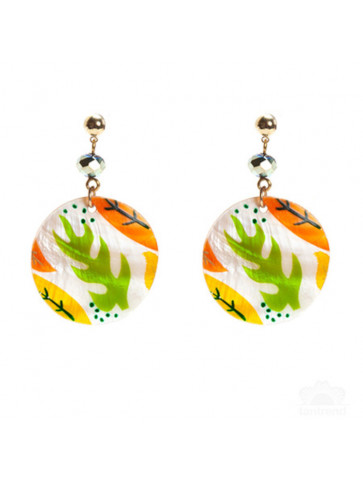 Round shaped - hand painted - earrings