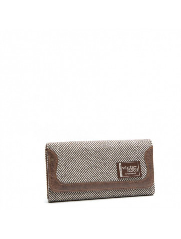 Wallet - spike weaved brown fabric