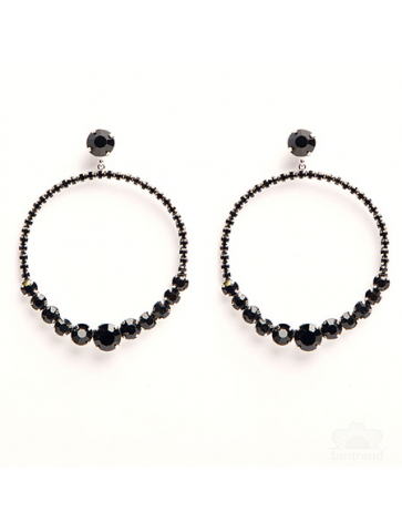 Long earrings - black rhinestones
