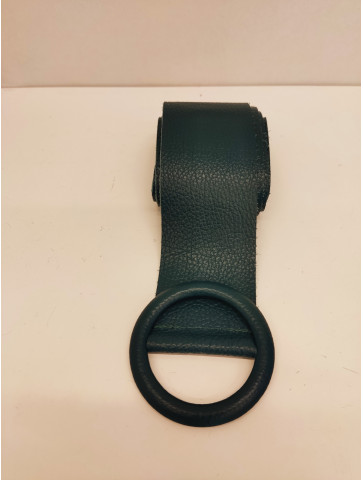 Leather soft belt with round buckle