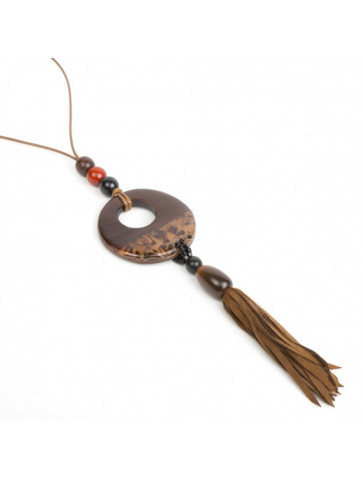 Long necklace - wood and...