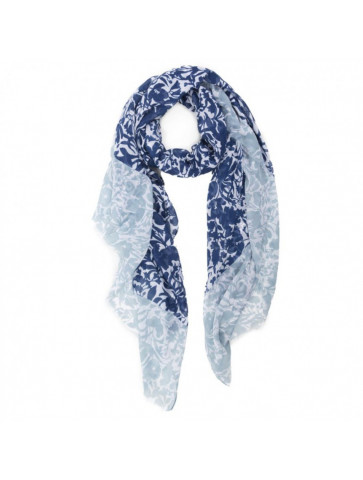 Foulard - flower print - blue shades