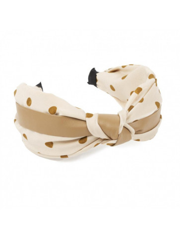 Head band - silk effect fabric with leather synthetic material