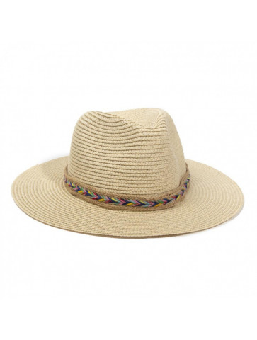 Borsalino style hat - multicolored ribbon