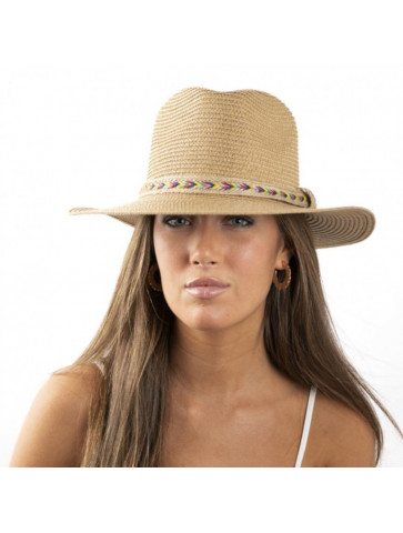 Καπέλο σε στυλ Borsalino - πολύχρωμη κορδέλα