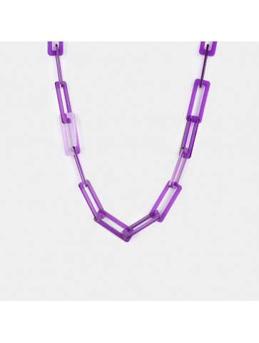 RECTANGULAR CHAIN - Plexiglass necklace - Purple