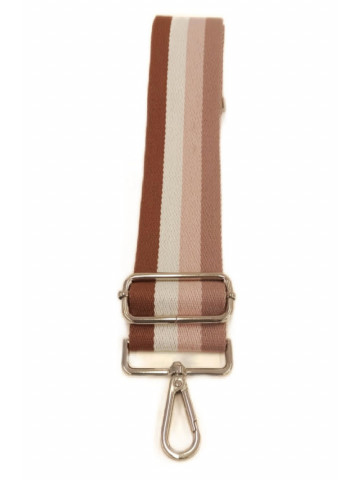 Bag strap - stripes - pink-beige-brown