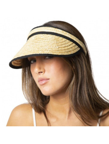 Raffia effect material visor