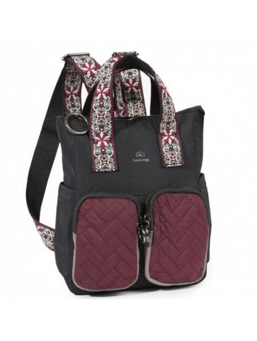 Backpack - black/burgundy/taupe