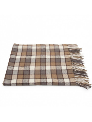 Soft blanket - two fringed sides - checkers