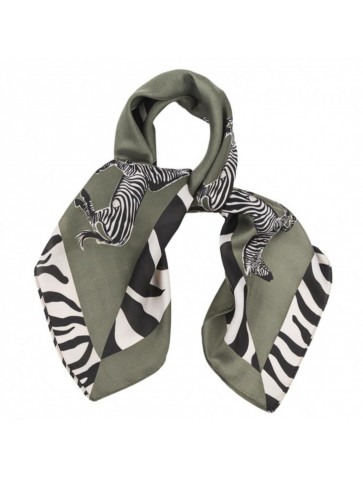 Square silk-like handkerchief - zebra pattern