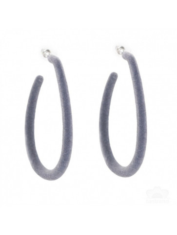 Oval shape hoop earrings/Velvet