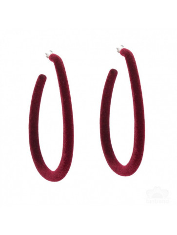 Oval shape hoop earrings/Velvet
