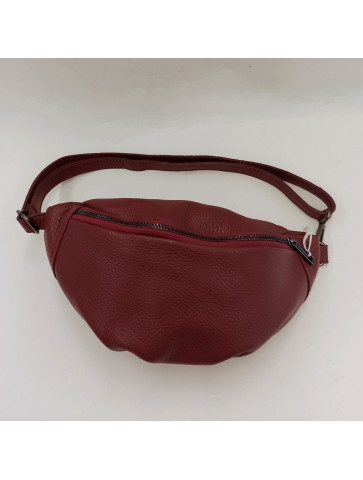 Red leather waist Bag