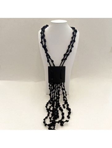 Long Necklace - Leather - Knots