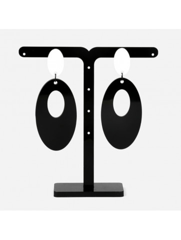 OVAL – Plexi glass earrings-Silver Mirror
