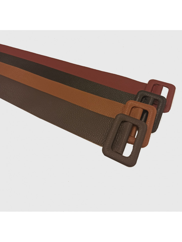 Leather soft belt with square buckle
