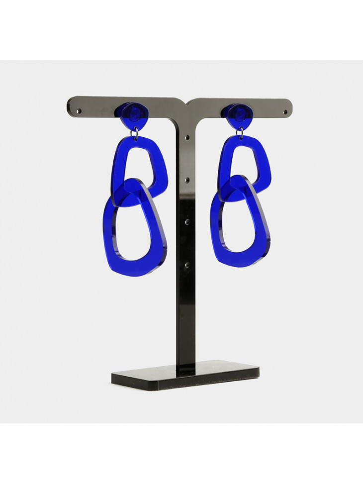 Organic Hoop – Plexiglass earrings - Βlue Organic Hoop – Plexiglass earrings - Βlue