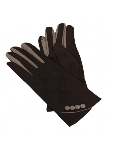 Gloves in suede  /Decorative buttons
