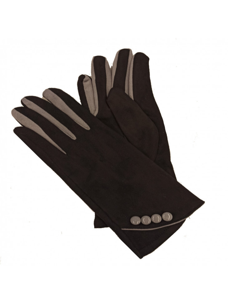 Gloves in suede  /Decorative buttons