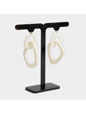 Organic cream Hoop – Plexiglass earrings