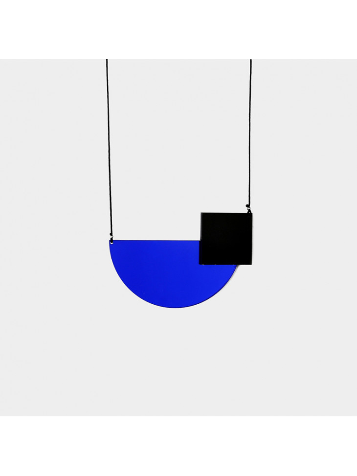 Arc & Square – Blue roux mirror – PlexiGlass Necklace Arc & Square – Blue roux mirror – PlexiGlass Necklace