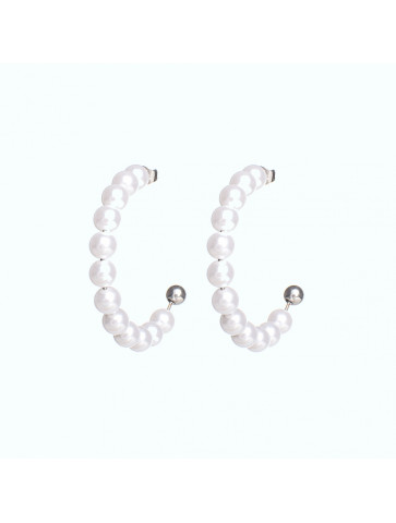 White pearl hoops