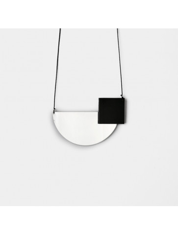 Arc & square silver mirror