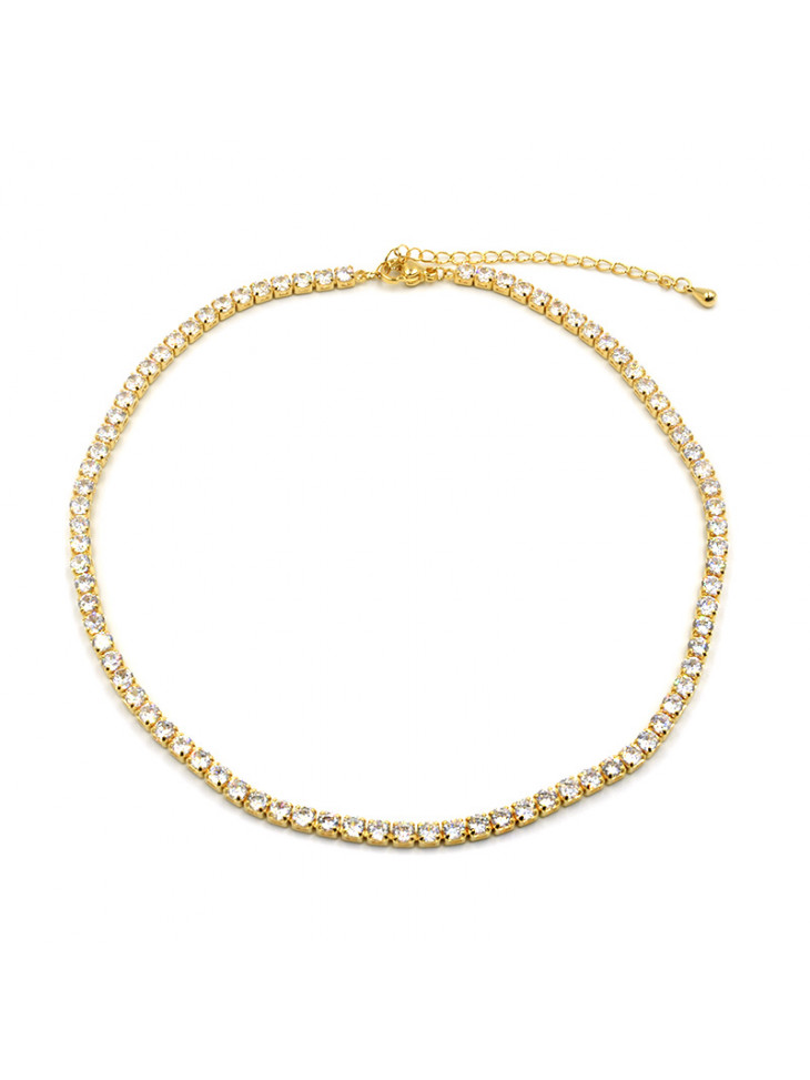 Κολιέ Choker από Ανοξείδωτο Ατσάλι και Ζιργκόν Κολιέ Choker από Ανοξείδωτο Ατσάλι και Ζιργκόν
