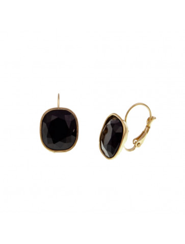 Dangle earring-Black stone