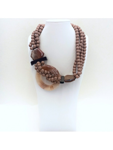 Bone Necklace with Beads