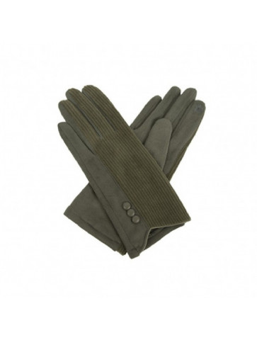 Gloves suede and corduroy / Decorative buttons