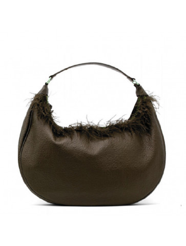 Women's handbag - braid with feathers